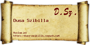 Dusa Szibilla névjegykártya